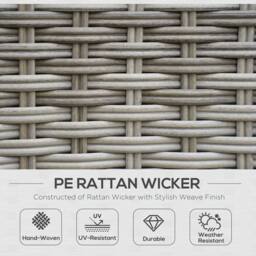 OUTSUNNY 6 PCs Rattan Garden Furniture Sectional Corner Sofa, Grey - thumbnail 4
