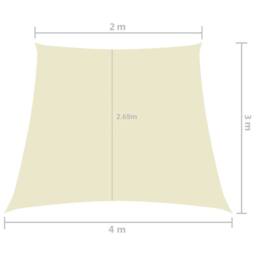 Berkfield Home Sunshade Sail Oxford Fabric Trapezium 2/4x3 m Cream in Beige - thumbnail 6