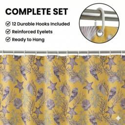 NESTLUNE SHOWER CURTAIN 100% POLYESTER FABRIC MODERN - thumbnail 3