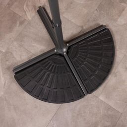 Charles Bentley Patio Banana Hanging Cantilever Umbrella Parasol Base Weights Stand -2 Segments in Black - thumbnail 1