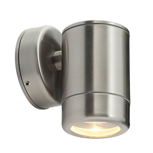 Loops Outdoor IP65 Wall Downlight - Dimmable 7W LED GU10 - Brushed Stainless Steel in Metallics - image 1