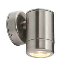 Loops Outdoor IP65 Wall Downlight - Dimmable 7W LED GU10 - Brushed Stainless Steel in Metallics - thumbnail 1