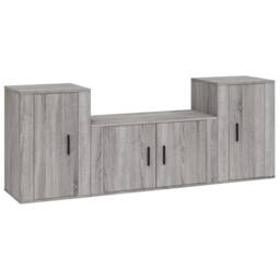 Berkfield Home 3 Piece TV Cabinet Set Grey Sonoma Engineered Wood - thumbnail 1