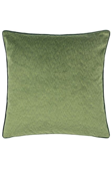 Paoletti Torto Mottled Velvet Contrast Piped Cushion in Green - Size: 50 cm x 50 cm - image 1
