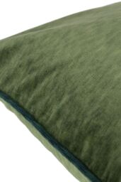 Paoletti Torto Mottled Velvet Contrast Piped Cushion in Green - Size: 50 cm x 50 cm - thumbnail 3