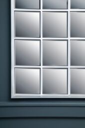 Orsina Medium Silver Grid Wall Mirror, Sleek Stainless Steel Frame Mirror, Modern Square Wall Mirror for Living Room - thumbnail 2