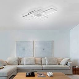 NIVOR 3 Square LED Ceiling Light Dimmable with Remote Acrylic Flush Mount in White - thumbnail 3