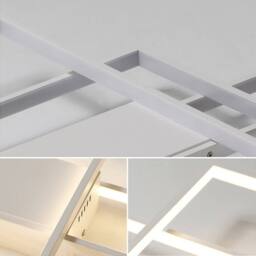 NIVOR 3 Square LED Ceiling Light Dimmable with Remote Acrylic Flush Mount in White - thumbnail 5
