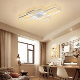 NIVOR 3 Square LED Ceiling Light Dimmable with Remote Acrylic Flush Mount in White - thumbnail 4