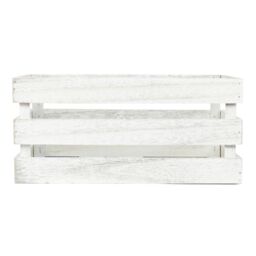 Red Hamper Vintage Slatted Wooden Crate in Grey - Size: Small - thumbnail 3