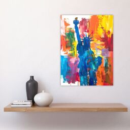 "Artery8 Statue of Liberty NYC Colourful Bright Acrylic Wall Art Print - Size: W24"" x H32""" - thumbnail 4