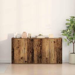 Berkfield Home Sideboards 2 pcs Old Wood 79x38x80 cm Engineered Wood in Brown - Size: 79 x 38 x 80 cm - thumbnail 4