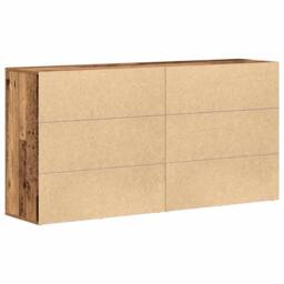 Berkfield Home Sideboards 2 pcs Old Wood 79x38x80 cm Engineered Wood in Brown - Size: 79 x 38 x 80 cm - thumbnail 8