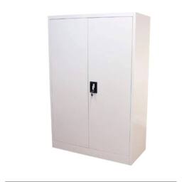 FLAVORA Grey Metal Storage Cabinet 2 Door Lockable 3 Shelf Office - Size: 0.6m2 - thumbnail 3