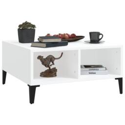 Berkfield Home Modern Coffee Table White 60x60x30 cm Engineered Wood - Size: 60 x 60 x 30 cm - thumbnail 5