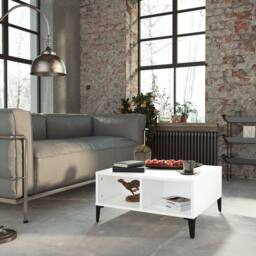 Berkfield Home Modern Coffee Table White 60x60x30 cm Engineered Wood - Size: 60 x 60 x 30 cm - thumbnail 2