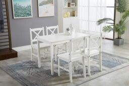 MCC Direct Solid Wooden Kitchen Dining Table & 4 Chairs in White - thumbnail 3