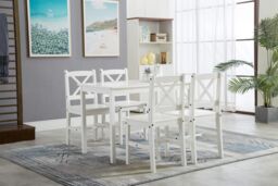 MCC Direct Solid Wooden Kitchen Dining Table & 4 Chairs in White - thumbnail 1