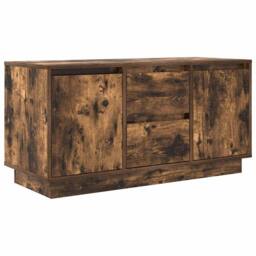 Berkfield Home TV Cabinet with LED Lights Smoked Oak 100x41x50 cm in Brown - Size: 100 x 41 x 50 cm - thumbnail 3