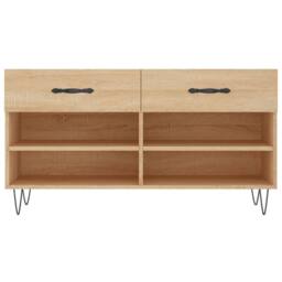 Berkfield Home Shoe Bench Sonoma Oak 102x35x55 cm Engineered Wood in Brown - Size: 102 x 35 x 55 cm - thumbnail 6