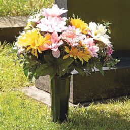 mysmartbuy 2 x Cemetery Vases - Weather Resistant Plastic Spiked Memorial Grave Vase for Fresh or Artificial Flowers - Each H25.5 x 7.5cm - thumbnail 3