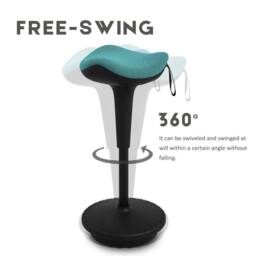 EONLION Blue Standing Office Stool Ergonomic in Teal - Size: 100 cm - thumbnail 3