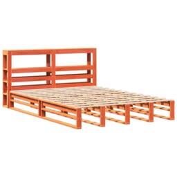 Berkfield Home Bed Frame without Mattress Wax Brown 135x190 cm Double Solid Wood Pine - thumbnail 3