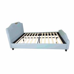 Furniture Maxi Men's Retro PU Leather Upholstered Bed Frame Double Bed Frame in Blue - thumbnail 6