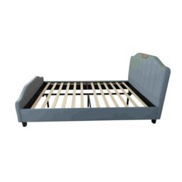 Furniture Maxi Men's Retro PU Leather Upholstered Bed Frame Double Bed Frame in Blue - thumbnail 4