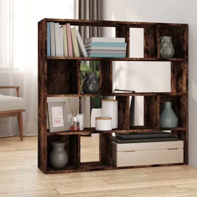 Berkfield Home Book Cabinet/Room Divider Smoked Oak 105x24x102 cm in Brown - Size: 105 x 24 x 102 cm - image 1