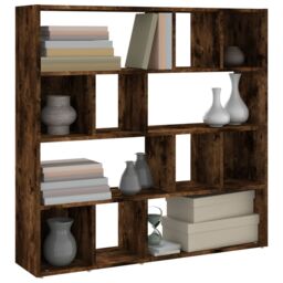 Berkfield Home Book Cabinet/Room Divider Smoked Oak 105x24x102 cm in Brown - Size: 105 x 24 x 102 cm - thumbnail 4