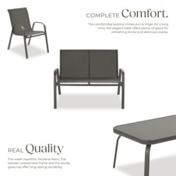 tectake Garden Furniture Set Nora in Dark Grey - Size: 4 Person - thumbnail 3