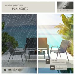 tectake Garden Furniture Set Nora in Dark Grey - Size: 4 Person - thumbnail 7