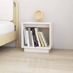 Berkfield Home Bedside Cabinet White 40x30x40 cm Solid Wood Pine - Size: 40 x 30 x 40 cm - thumbnail 2