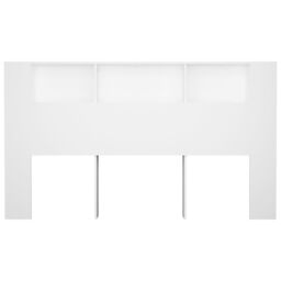 Berkfield Home Headboard Cabinet White 180x18.5x104.5 cm - thumbnail 4
