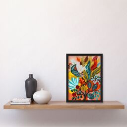 "Artery8 Colourful Floral Botanical Bouquet Painting Framed Art Print - Size: W12"" x H16""" - thumbnail 4