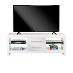 "Moderna TV Stand Cabinet 140cm Modern White Glossy Finish for 65"" TV's" - thumbnail 4