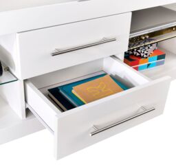 "Moderna TV Stand Cabinet 140cm Modern White Glossy Finish for 65"" TV's" - thumbnail 7