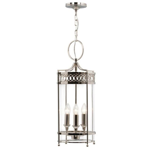 Loops 3 Bulb Ceiling Pendant Light Fitting Highly Polished Nickel LED E14 60W in Metallics