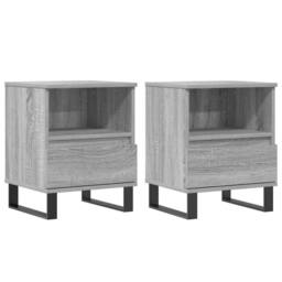 Berkfield Home Bedside Cabinets 2 pcs Grey Sonoma 40x35x50 cm Engineered Wood - Size: 40 x 35 x 50 cm - thumbnail 1