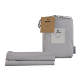 Panda London 100% Bamboo Fitted Sheet - Cot & Cotbed (2-Pack) in Mid Grey - Size: Junior - thumbnail 1