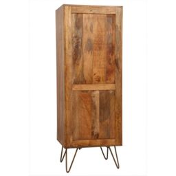 Jaipur Furniture Ltd Nyack Cabinet with Drawer - Mango Wood/Iron - L40 x W50 x H137 cm - Light Brown with Natural Rattan - Assembly Required - thumbnail 6