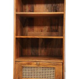 Jaipur Furniture Ltd Nyack Cabinet with Drawer - Mango Wood/Iron - L40 x W50 x H137 cm - Light Brown with Natural Rattan - Assembly Required - thumbnail 7