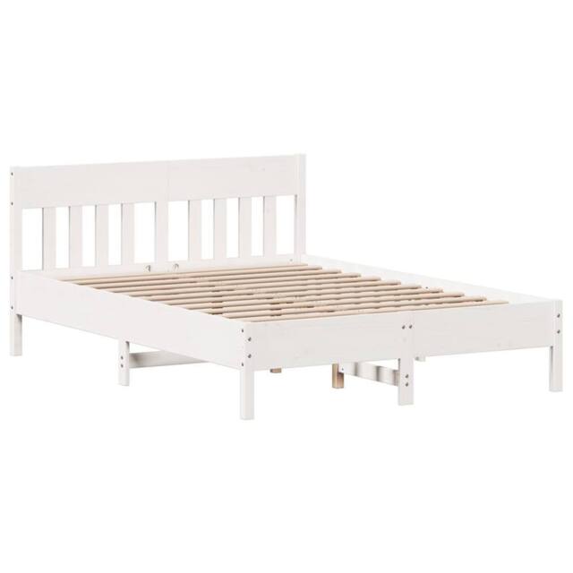 Berkfield Home Bed Frame without Mattress White 150x200 cm King Size Solid Wood Pine - image 1