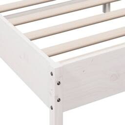 Berkfield Home Bed Frame without Mattress White 150x200 cm King Size Solid Wood Pine - thumbnail 7