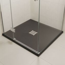 Balterley Premium Slimline Square Shower Tray - 900mm - Slate Black - thumbnail 9