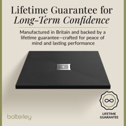 Balterley Premium Slimline Square Shower Tray - 900mm - Slate Black - thumbnail 6