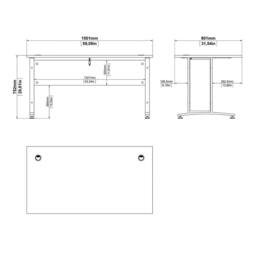 Wyld Haus Dris 150cm Natural Oak Effect Desk White Metal Legs - thumbnail 6