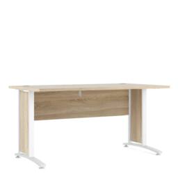 Wyld Haus Dris 150cm Natural Oak Effect Desk White Metal Legs - thumbnail 3