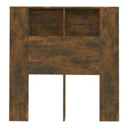 Berkfield Home Headboard Cabinet Smoked Oak 100x18.5x104.5 cm in Brown - thumbnail 4